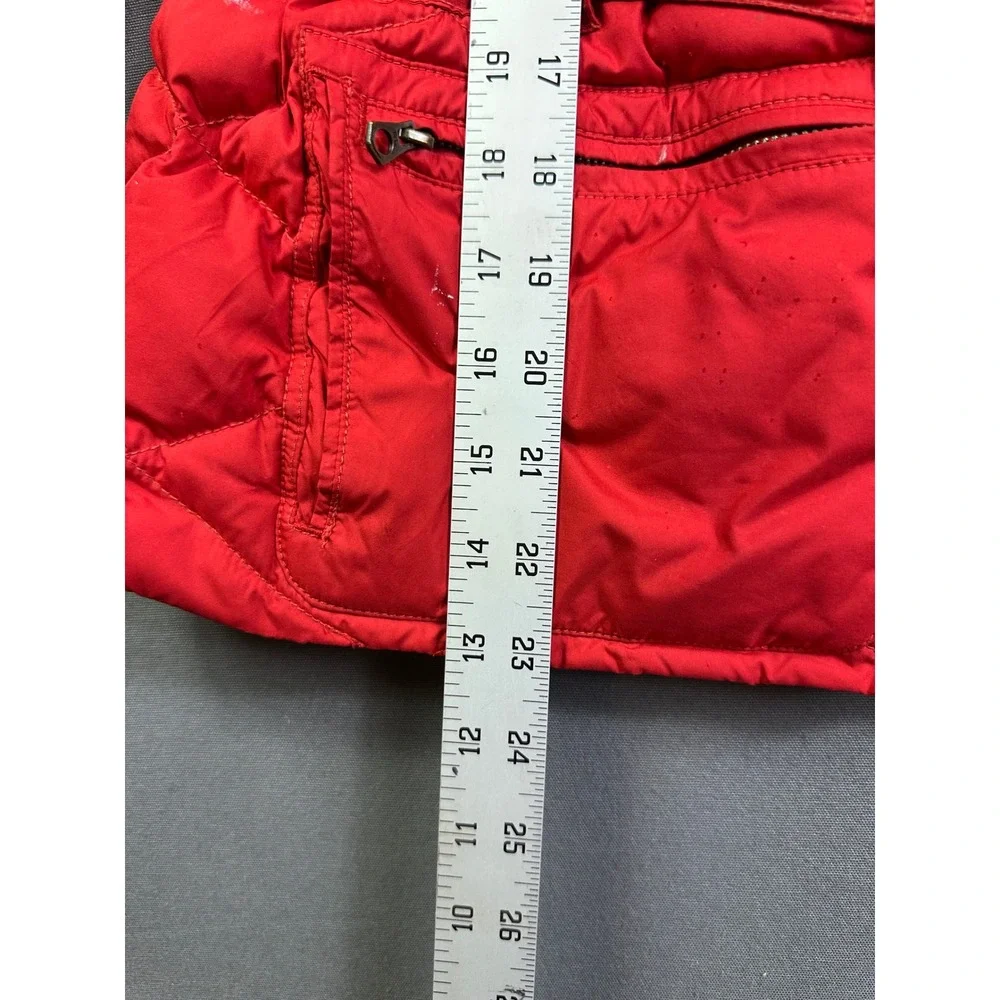 VTG Ralph Lauren Girls Red Quilted Down Puffer Jacket Hooded Belted Size XL 16